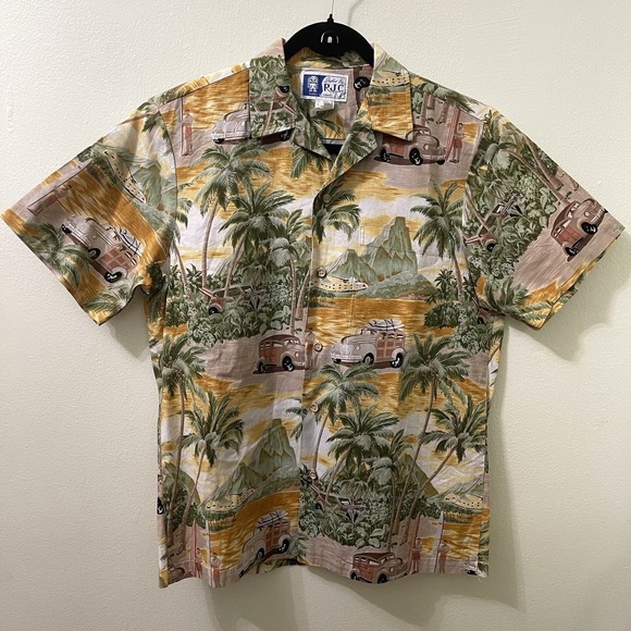 RJC Other - Vintage RJC Hawaii Aloha Shirt Small Tropical Surf Woody Wagon Made USA